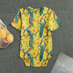 Vintage Watercolor Peacock Print Men's Bodysuit