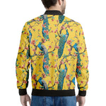 Vintage Watercolor Peacock Print Men's Bomber Jacket