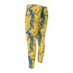 Vintage Watercolor Peacock Print Men's Compression Pants