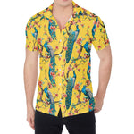 Vintage Watercolor Peacock Print Men's Shirt