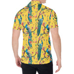 Vintage Watercolor Peacock Print Men's Shirt