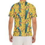 Vintage Watercolor Peacock Print Men's Short Sleeve Rash Guard