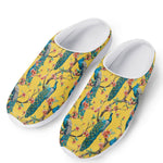 Vintage Watercolor Peacock Print Mesh Casual Shoes
