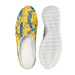 Vintage Watercolor Peacock Print Mesh Casual Shoes