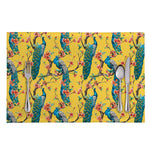 Vintage Watercolor Peacock Print Placemat