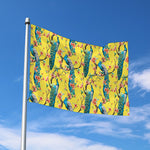 Vintage Watercolor Peacock Print Polyester Flag