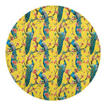 Vintage Watercolor Peacock Print Round Blanket