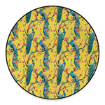 Vintage Watercolor Peacock Print Round Floor Mat