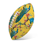 Vintage Watercolor Peacock Print Rugby Ball
