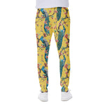 Vintage Watercolor Peacock Print Scuba Joggers