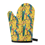 Vintage Watercolor Peacock Print Single Oven Mitt