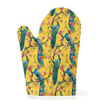 Vintage Watercolor Peacock Print Single Oven Mitt