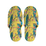Vintage Watercolor Peacock Print Slippers