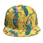 Vintage Watercolor Peacock Print Snapback Cap