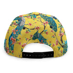 Vintage Watercolor Peacock Print Snapback Cap