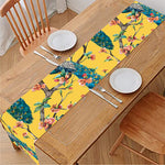Vintage Watercolor Peacock Print Table Runner