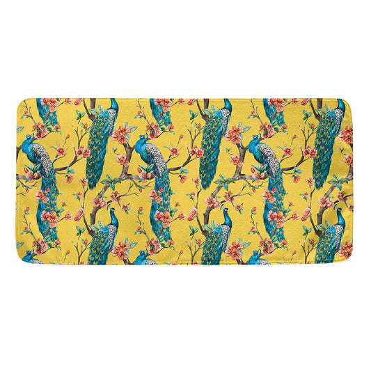 Vintage Watercolor Peacock Print Towel