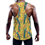 Vintage Watercolor Peacock Print Training Tank Top