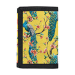 Vintage Watercolor Peacock Print Trifold Wallet