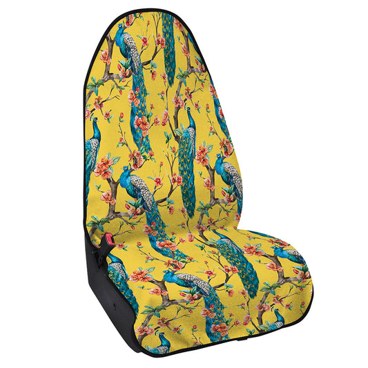 Vintage Watercolor Peacock Print Waterproof Car Seat Cover