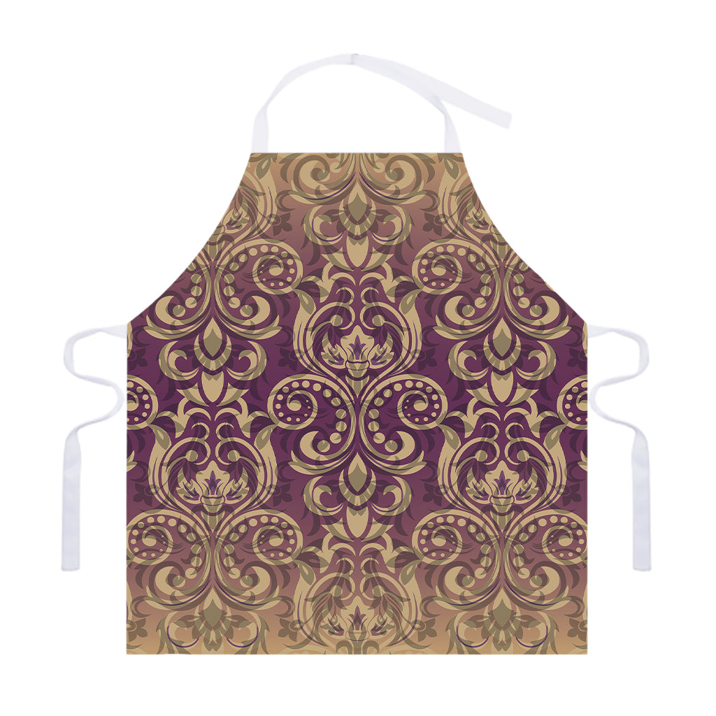 Vintage Western Damask Floral Print Adjustable Apron