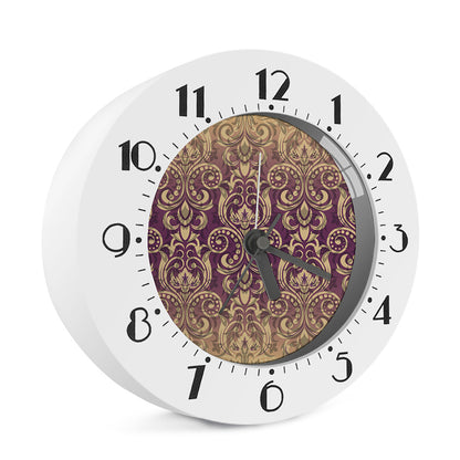 Vintage Western Damask Floral Print Alarm Clock