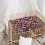 Vintage Western Damask Floral Print Baby Crib Sheet