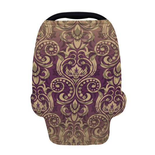 Vintage Western Damask Floral Print Baby Seat Cover