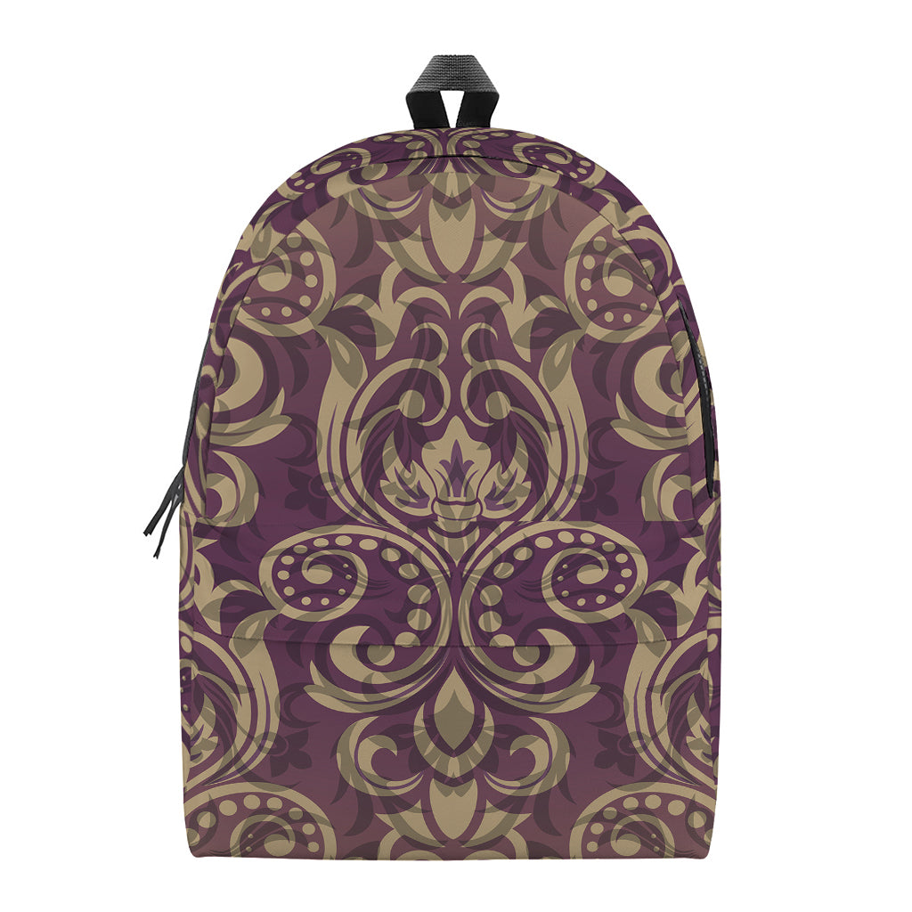 Vintage Western Damask Floral Print Backpack