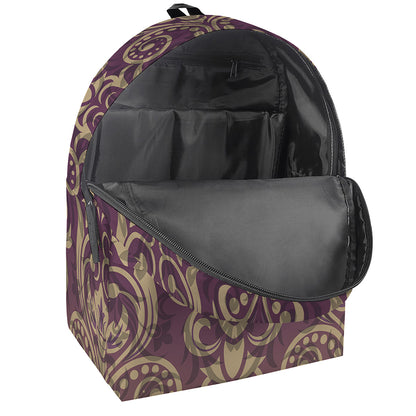 Vintage Western Damask Floral Print Backpack
