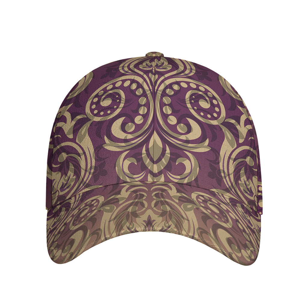 Vintage Western Damask Floral Print Baseball Cap