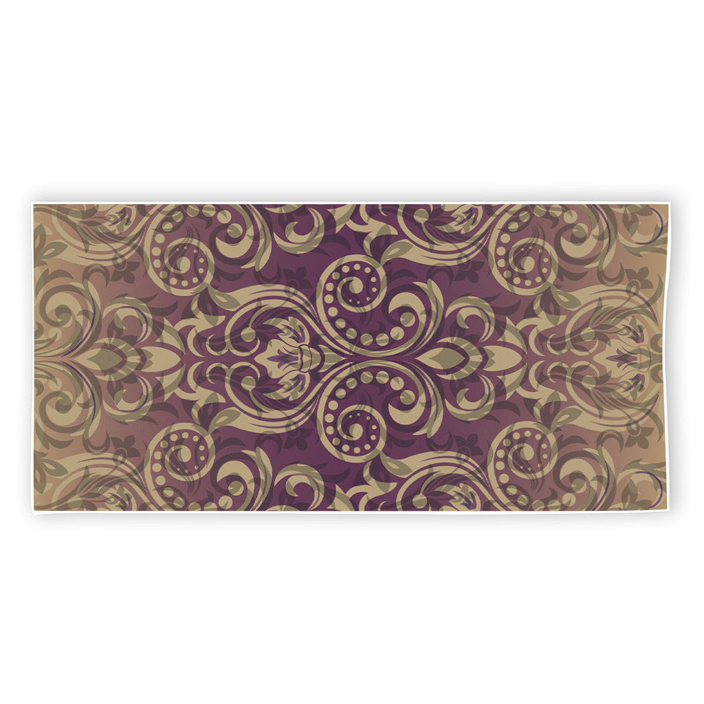 Vintage Western Damask Floral Print Beach Towel