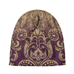 Vintage Western Damask Floral Print Beanie