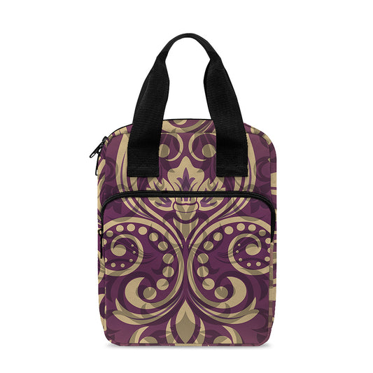 Vintage Western Damask Floral Print Bible Tote Bag