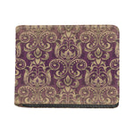 Vintage Western Damask Floral Print Bifold Wallet