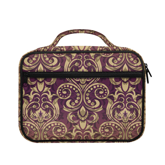 Vintage Western Damask Floral Print Briefcase Bible Bag