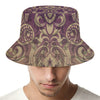 Vintage Western Damask Floral Print Bucket Hat