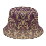 Vintage Western Damask Floral Print Bucket Hat