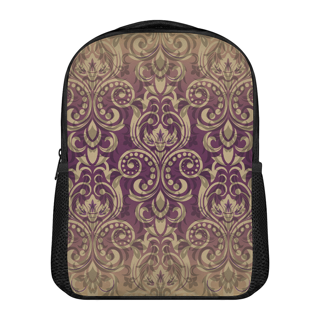 Vintage Western Damask Floral Print Casual Backpack