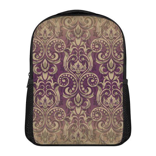 Vintage Western Damask Floral Print Casual Backpack