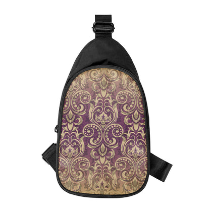 Vintage Western Damask Floral Print Chest Bag