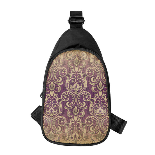 Vintage Western Damask Floral Print Chest Bag