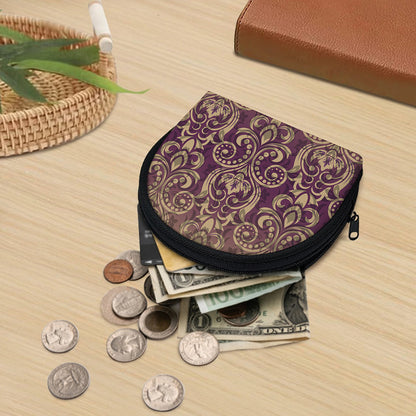Vintage Western Damask Floral Print Coin Purse