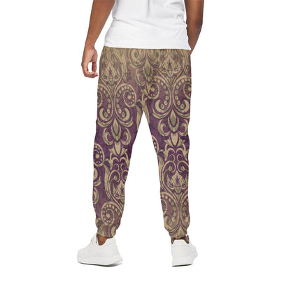 Vintage Western Damask Floral Print Cotton Pants