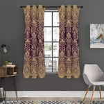 Vintage Western Damask Floral Print Curtain
