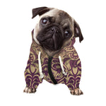Vintage Western Damask Floral Print Dog Zip Up Hoodie