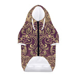 Vintage Western Damask Floral Print Dog Zip Up Hoodie