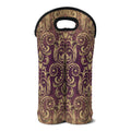 Vintage Western Damask Floral Print Double Neoprene Wine Tote