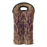 Vintage Western Damask Floral Print Double Neoprene Wine Tote