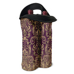 Vintage Western Damask Floral Print Double Neoprene Wine Tote